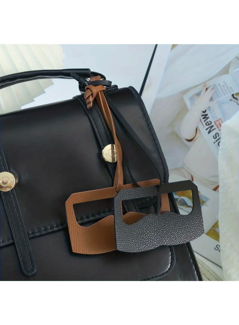 جست كواليتي تعليقات حقائب على شكل نظارات مصنوعة من الجلد الصناعي لتزيين السيارات، وإكسسوارات للحقائب والملابس،. - Image 3